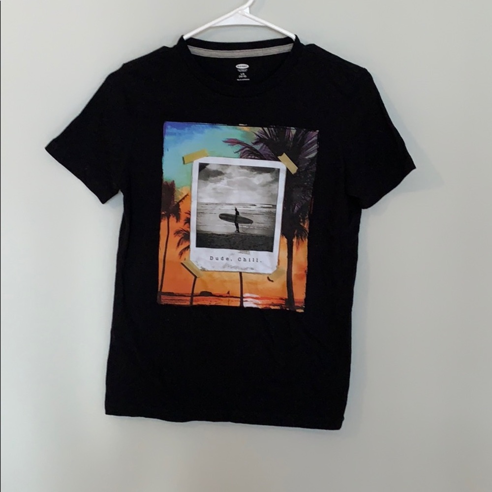 “Dude, chill” black old Navy shirt